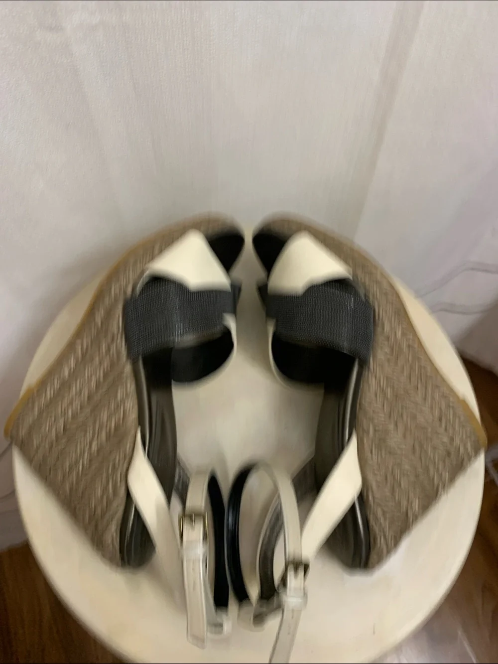 Brunello Cucinelli Espadrille Wedge Platform Crisscross Leather Monilli Beads